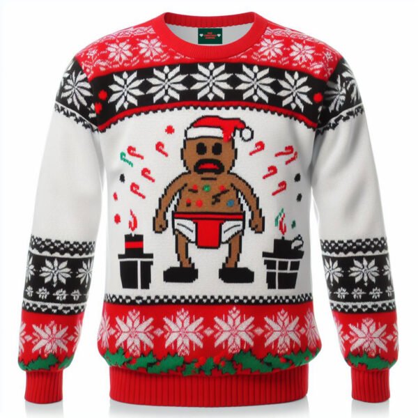 Bad Christmas Jumper a man in pampers