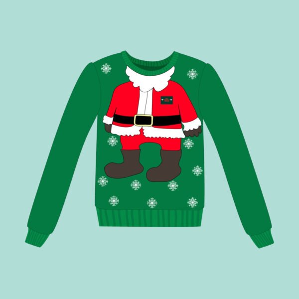 Santa Head Ugly Christmas Jumper